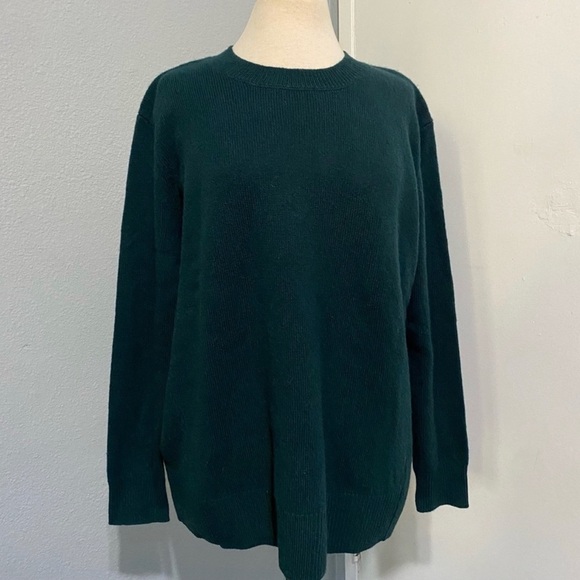 New Zara Women Oversized 100% Wool Knit Green Sweater Size Medium - Picture 3 of 9